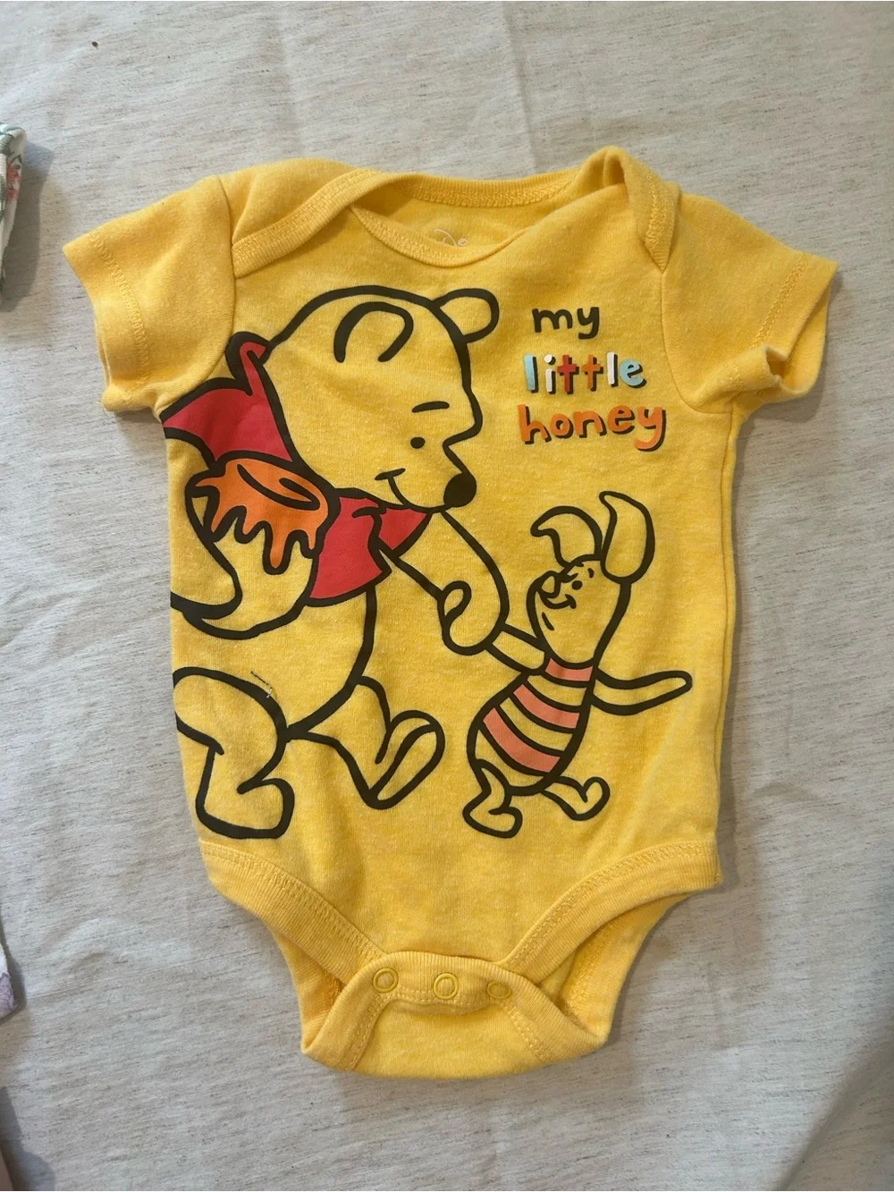 H&M Pink Watermelon Ruffle Pajama Top & Bodysuit Set with Yellow Pooh Tee